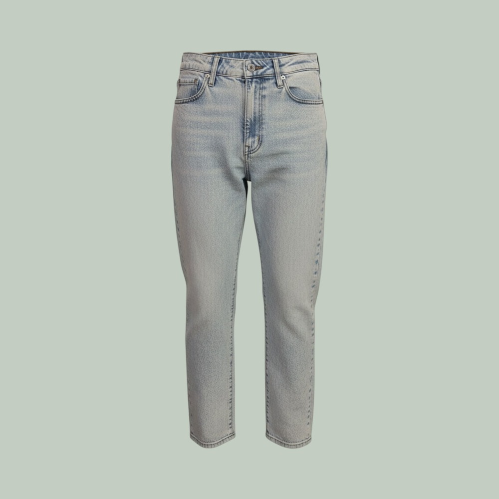 Aeropostale Womens Light Wash Mid Rise Ankle Straight Distressed Jeans Size 14R